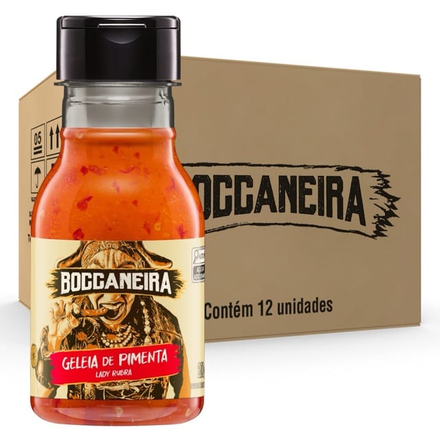 15378095287-mockup-boccaneira-geleia-pimenta-200g-v001-1200x1200-caixa-media.jpeg Geleia de Pimenta Boccaneira Caixa com 12 Frascos de 200 g - Imagem 1