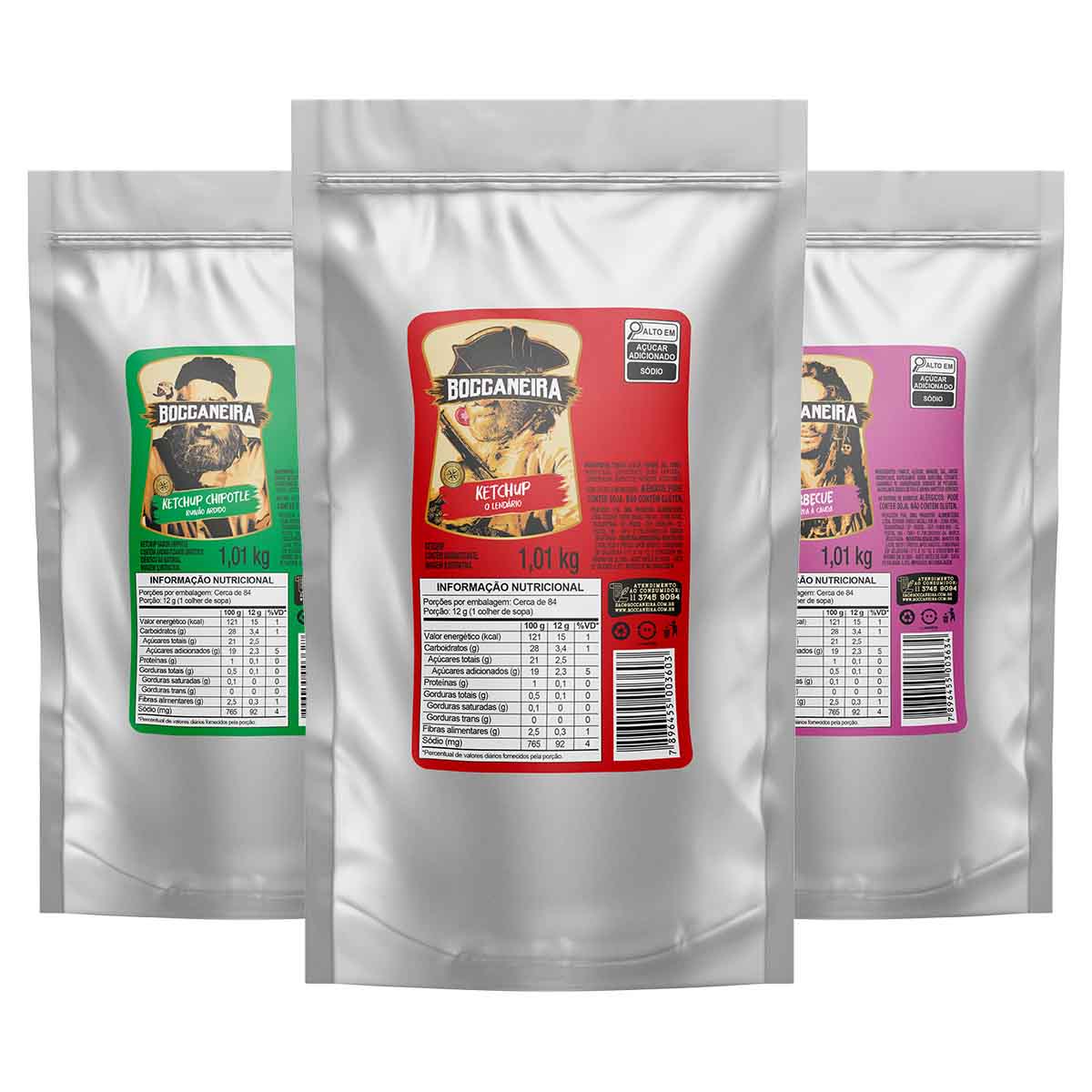 15400193343-kit-ketchup-tradicional-stand-up-1-01-kg-ketchup-chipotle-stand-up-1-01-kg-molho-barbecue-st.jpg Kit Ketchup + Ketchup Chipotle + Barbecue 1,01kg Boccaneira - Imagem 1